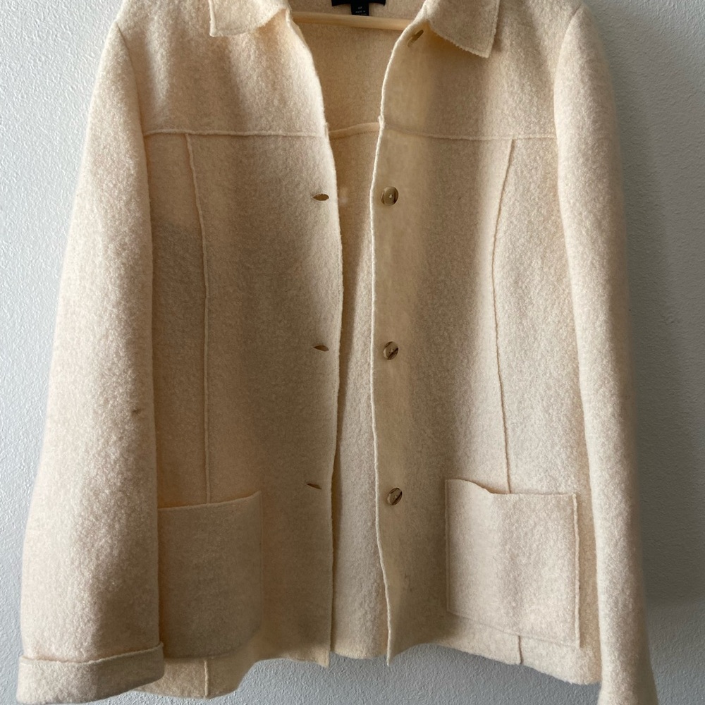 Women's 100% Wool Cream Jacket